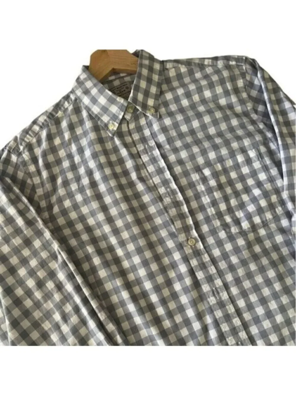 J. Crew Gray and White Check Cotton Button Down Long Sleeve Men’s Shirt Size S